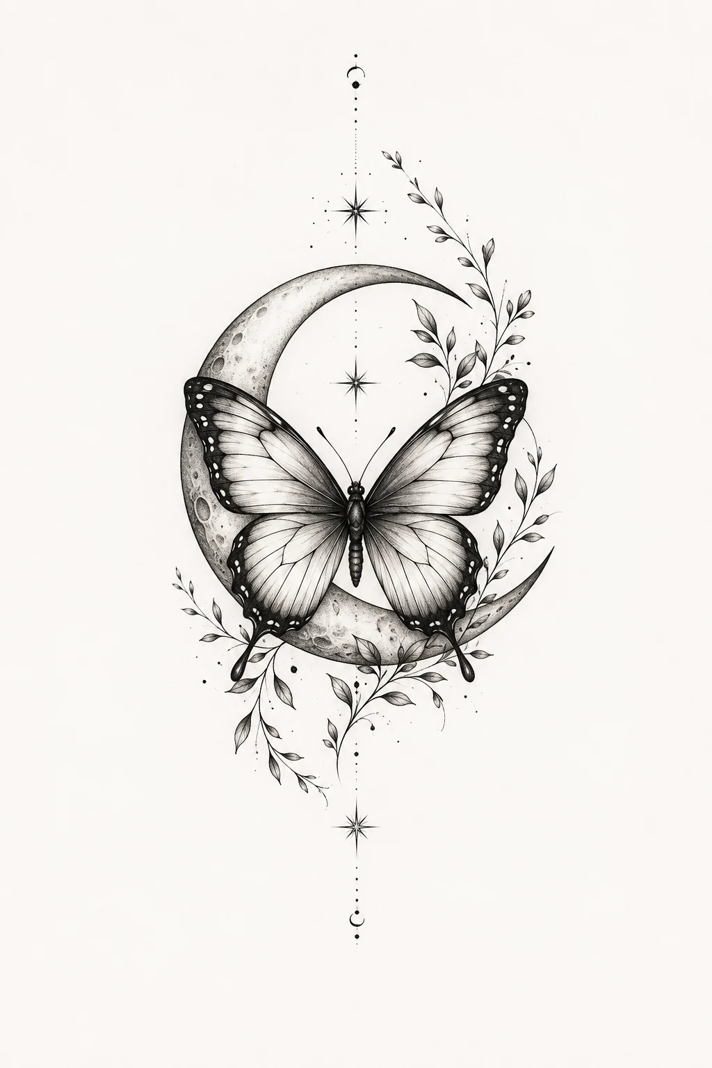 Butterfly and Crescent Moon — butterfly tattoo on arm style outfit