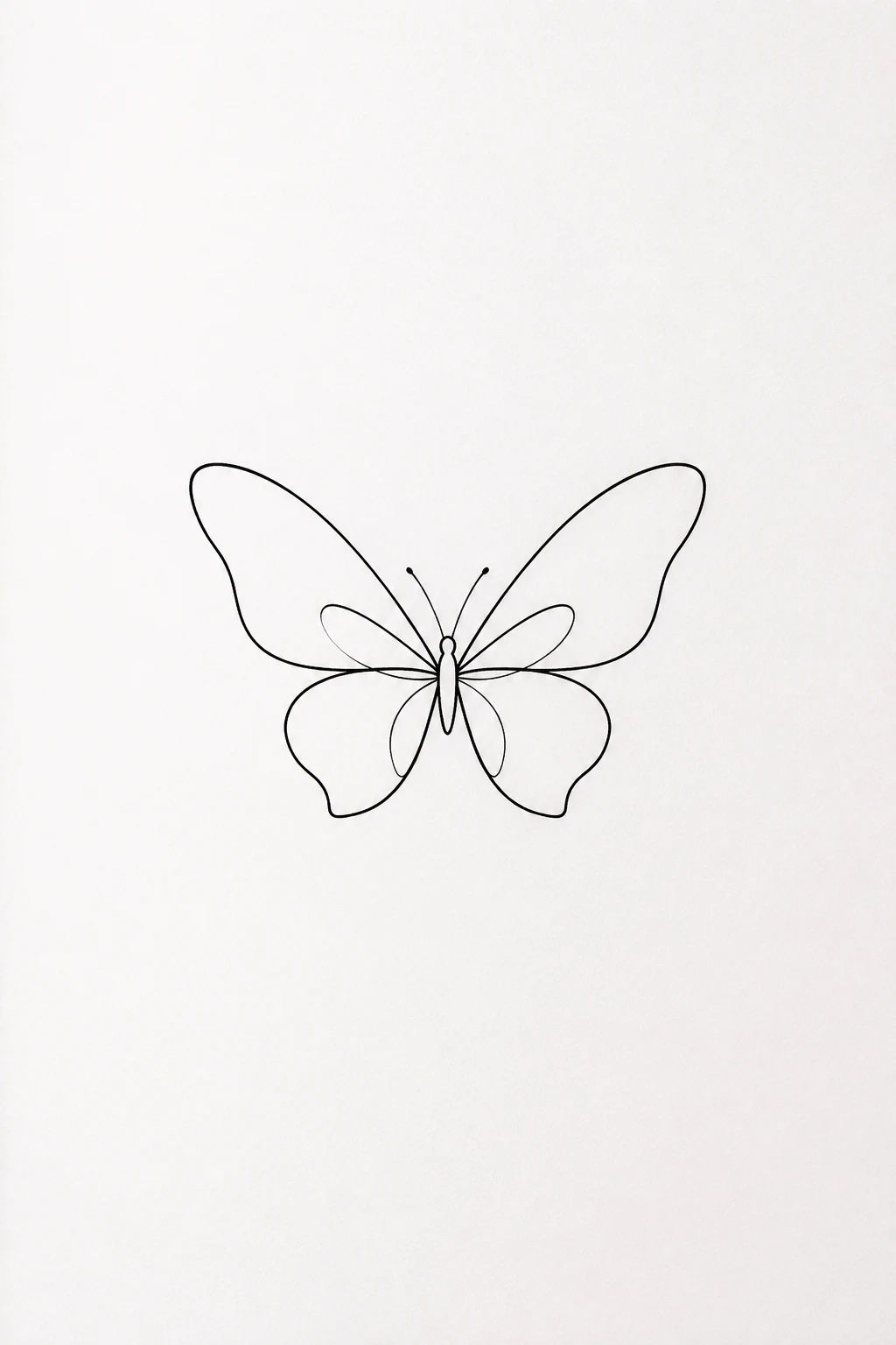 Tiny Single-Line Butterfly — butterfly tattoo on hand style outfit