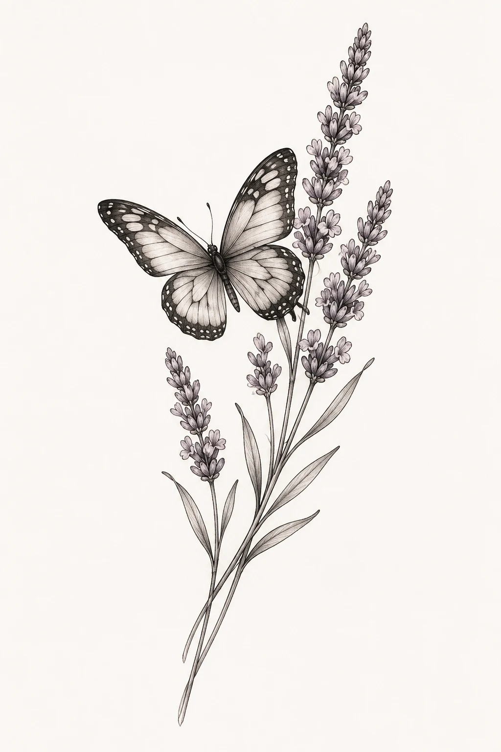 Butterfly and Lavender — Botanical Pairing — butterfly tattoo on hand style outfit