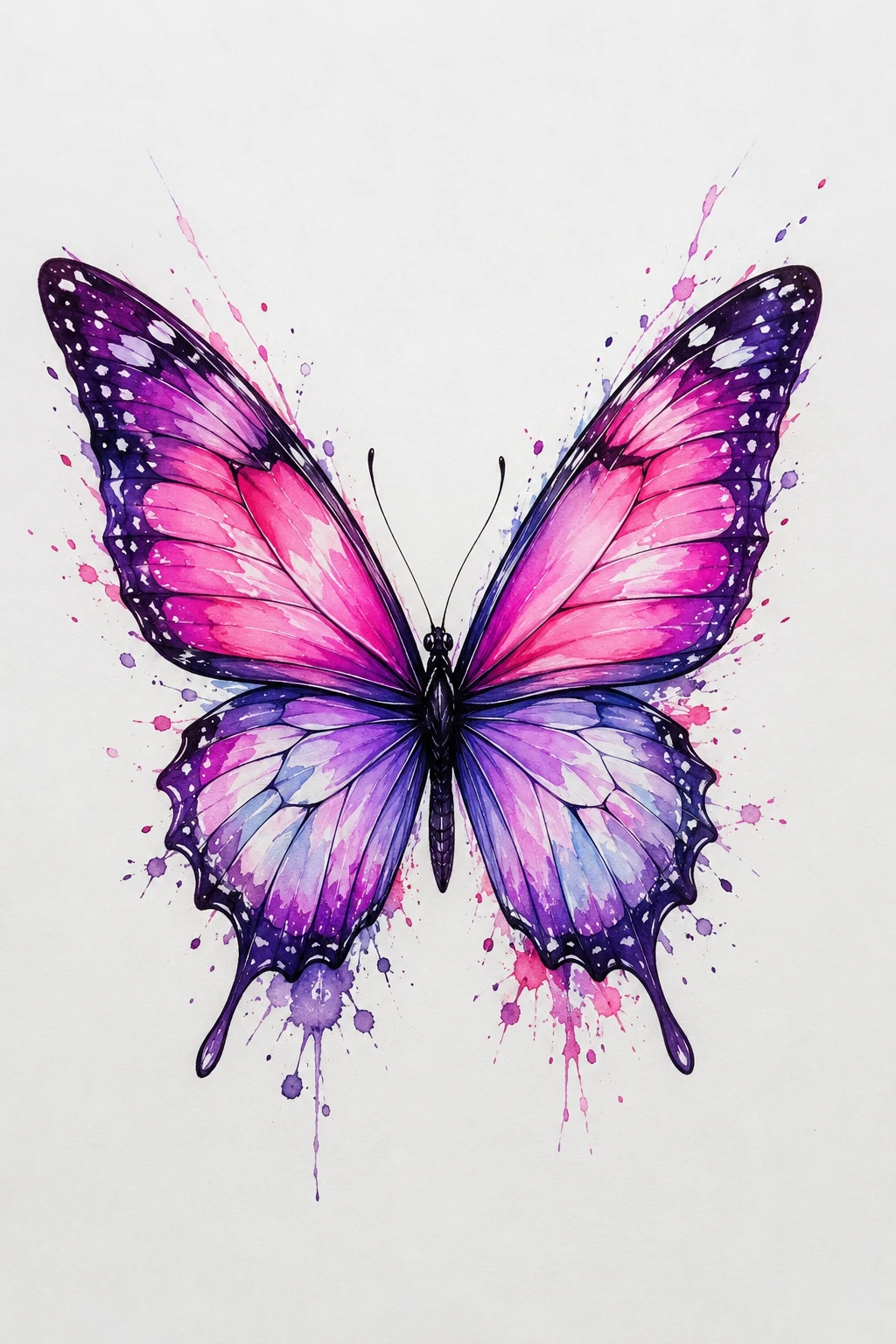 Colorful Pink and Purple Butterfly — butterfly tattoo on shoulder style outfit