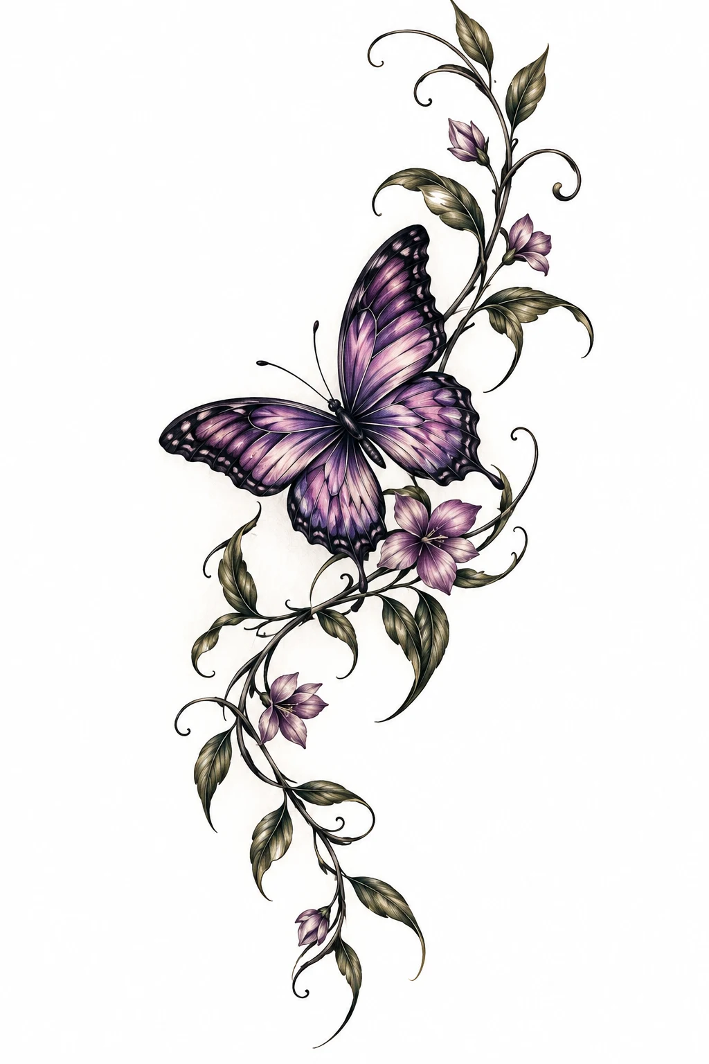 Butterfly With a Vine Wrapping the Shoulder — butterfly tattoo on shoulder style outfit