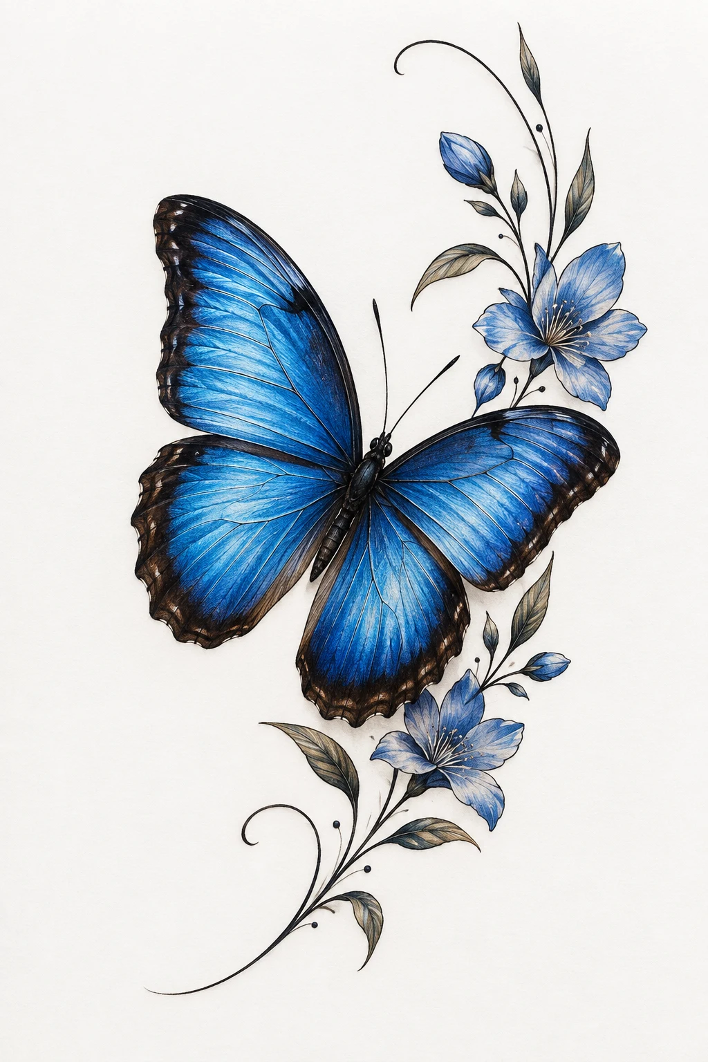 Blue Morpho Shoulder Butterfly — butterfly tattoo on shoulder style outfit
