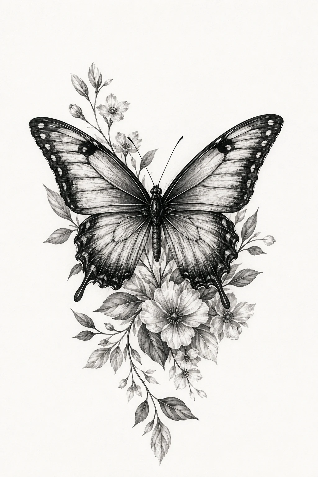 Black-and-Gray Realistic Butterfly — butterfly tattoo on shoulder style outfit