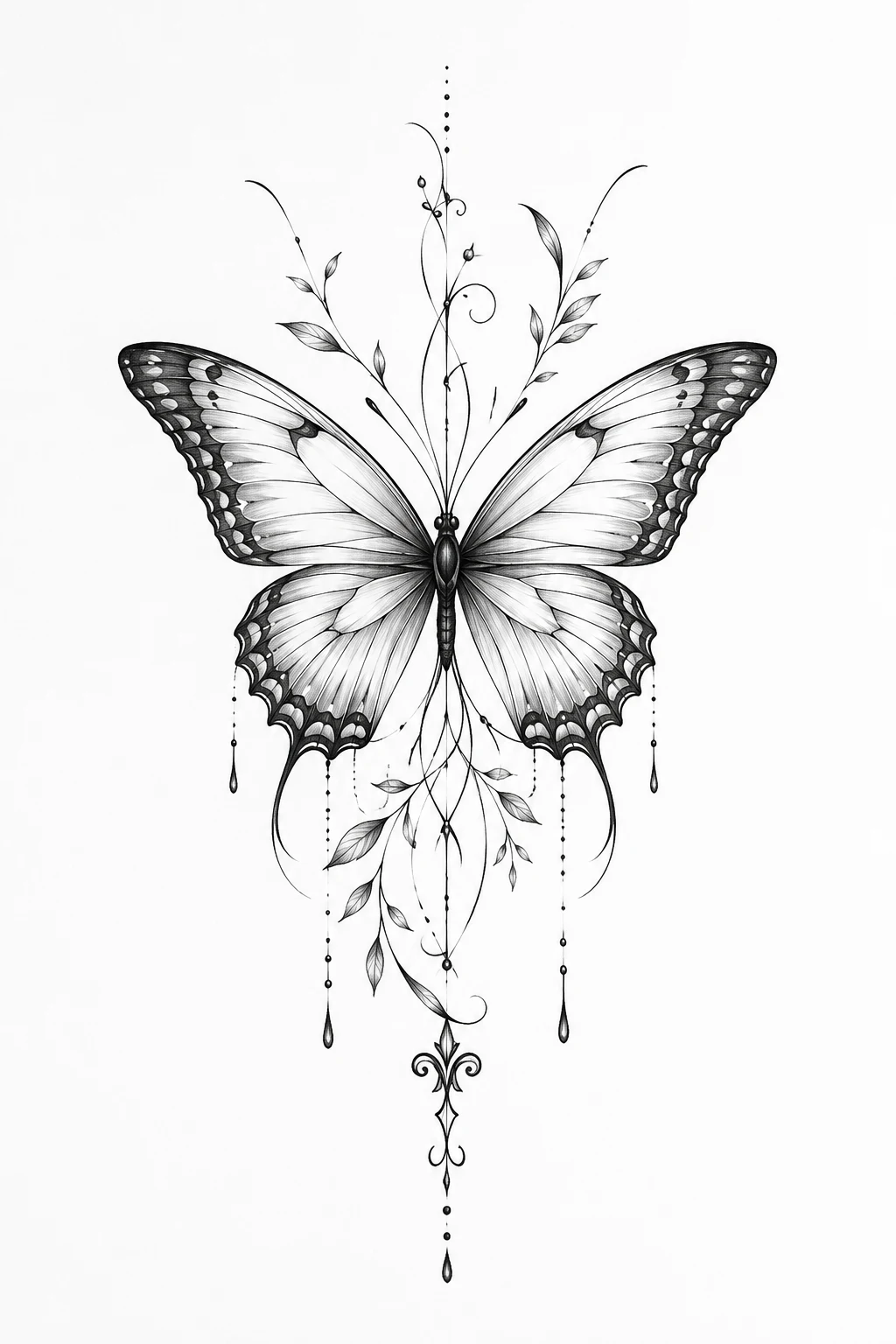 Fine-Line Butterfly Tattoo — butterfly tattoo style outfit