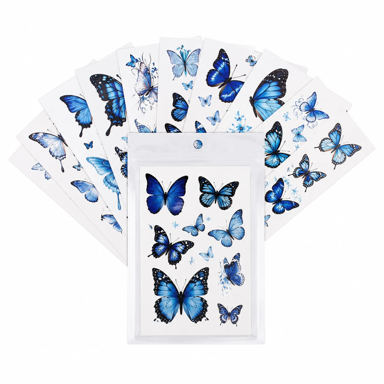 Blue Butterfly Temporary Tattoo Pack