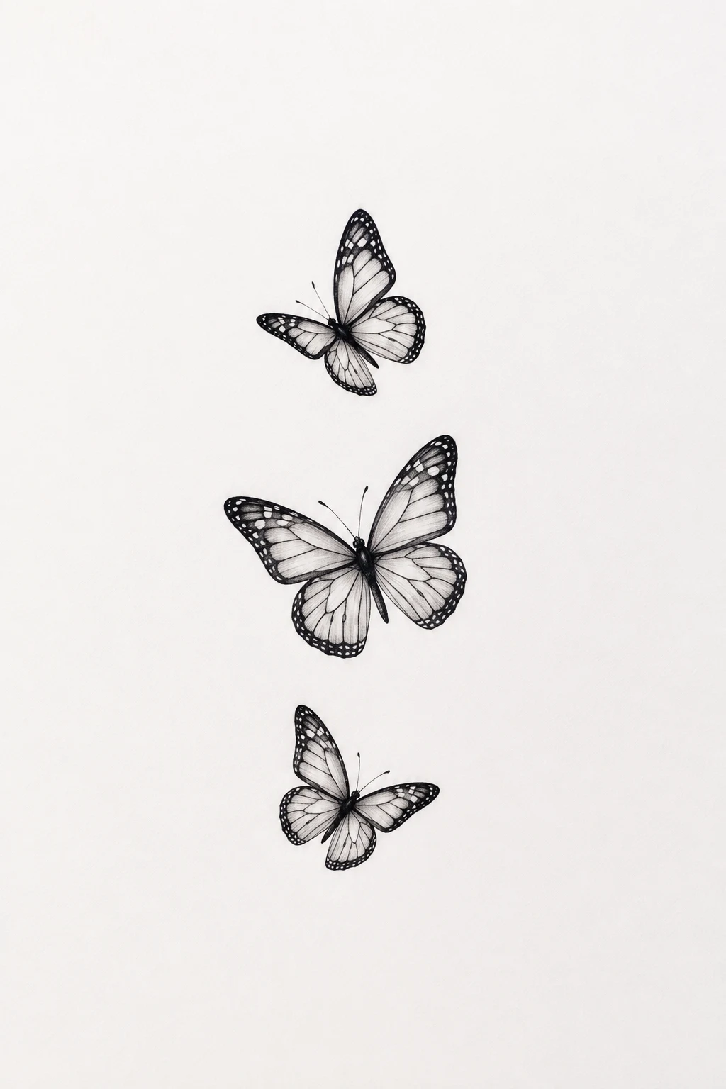 Mini Butterfly Trio — butterfly tattoo simple style outfit