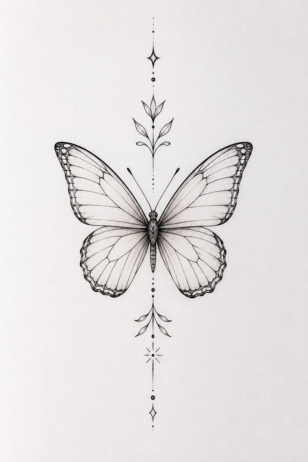 Fine-Line Butterfly Tattoo Stencil for Timeless Elegance — butterfly tattoo stencil style outfit