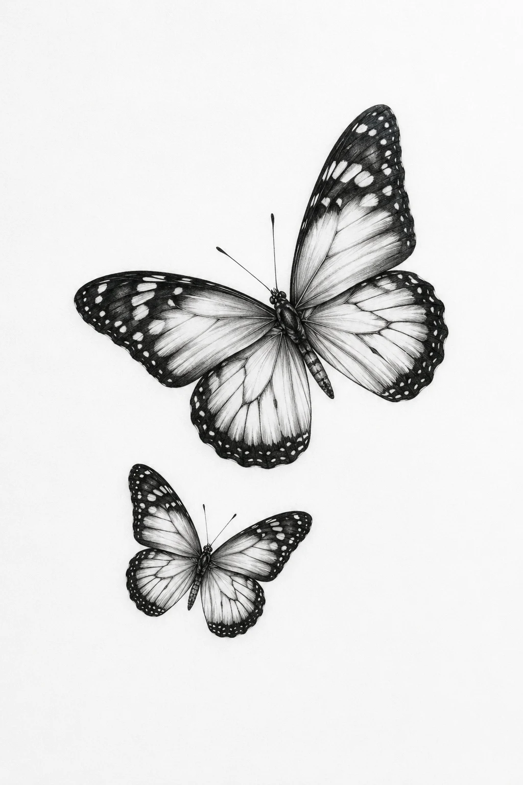 Two Butterflies in Different Sizes — butterfly tattoo wrist style outfit