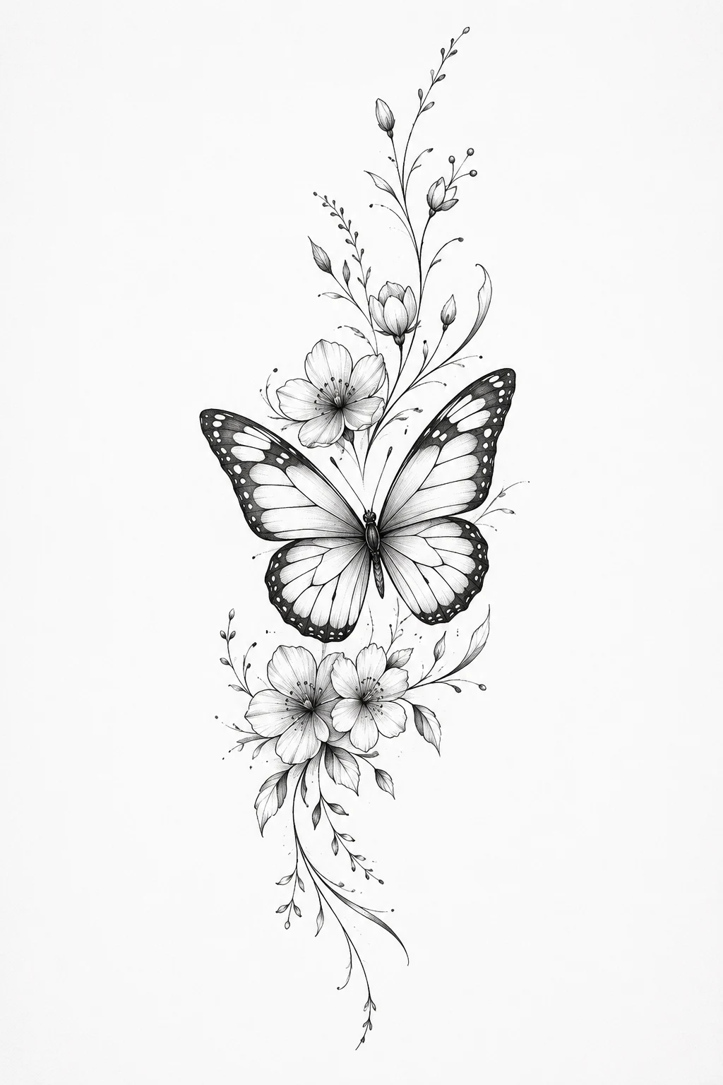 Butterfly Tattoo Wrist for Women With Florals — butterfly tattoo wrist style outfit