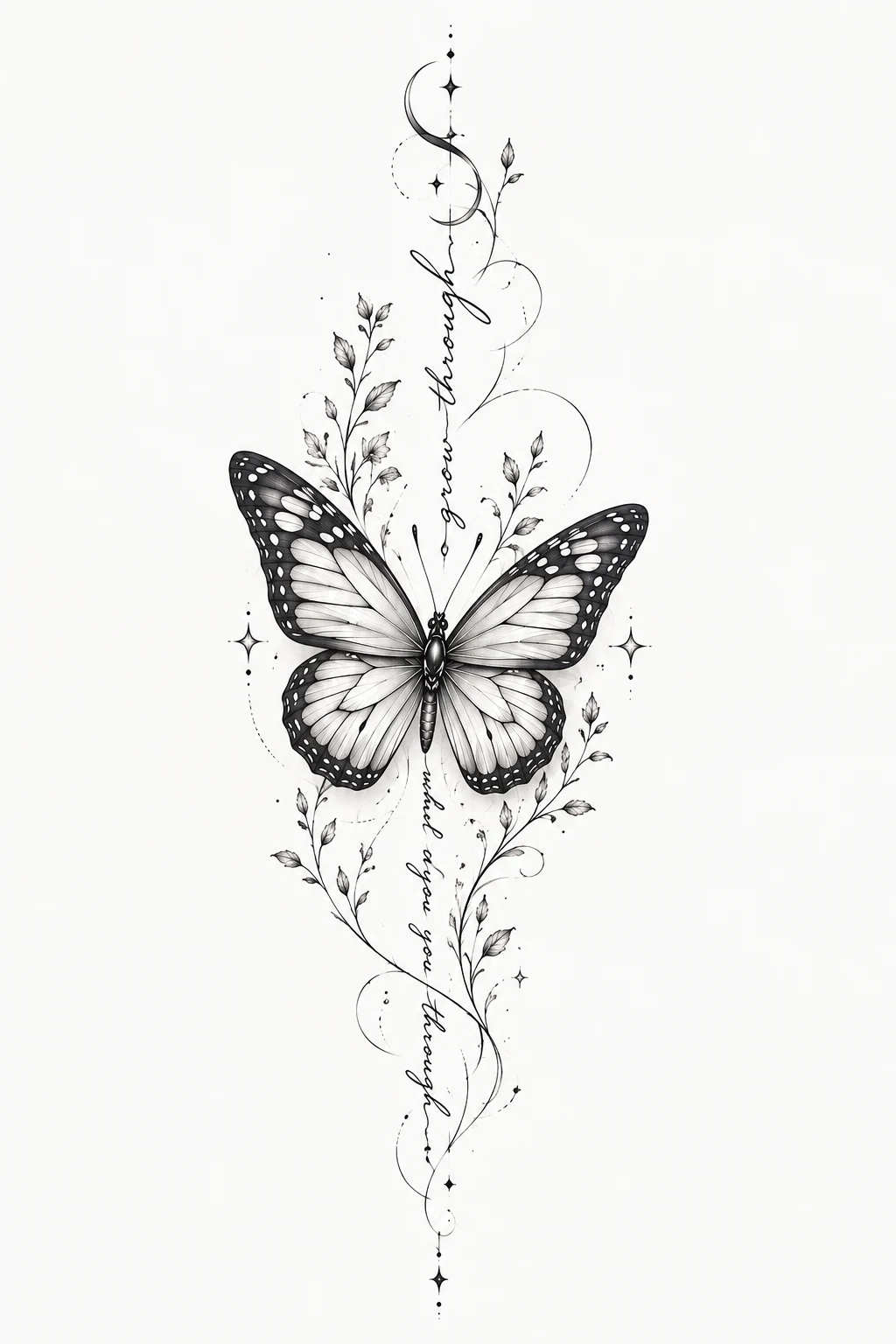 Butterfly Tattoo Thigh with Fine-Line Script — butterfly thigh tattoo style outfit
