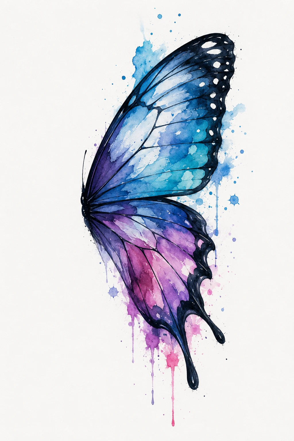 Watercolor Butterfly Wing Tattoo — butterfly wing tattoo style outfit