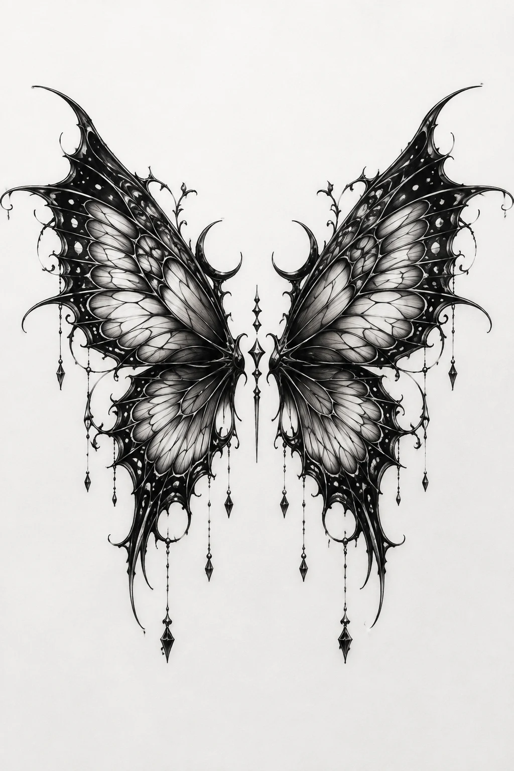 Gothic Black Butterfly Wings — butterfly wings tattoo style outfit