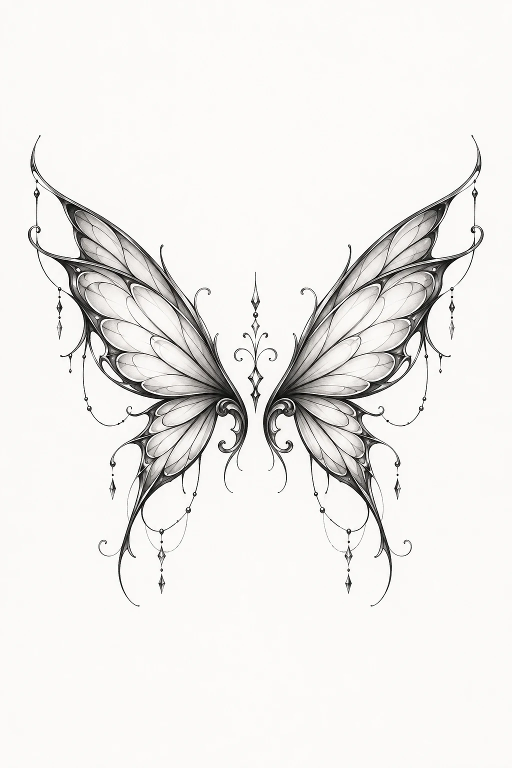 Butterfly Wings Tattoo on the Lower Back — butterfly wings tattoo style outfit