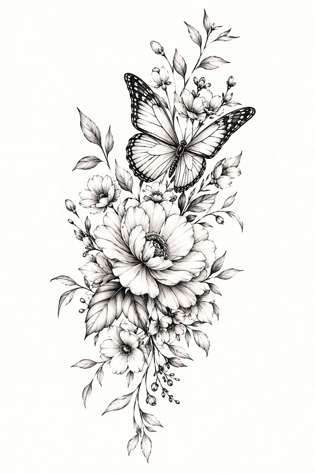 Hand Butterfly and Flower Tattoo — butterfly with flowers tattoo for women style outfit