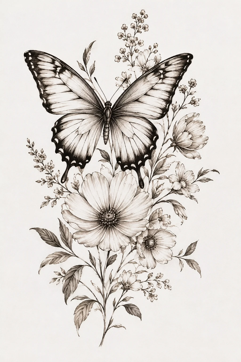 Butterfly With Flowers and a Name — butterfly with flowers tattoo for women style outfit