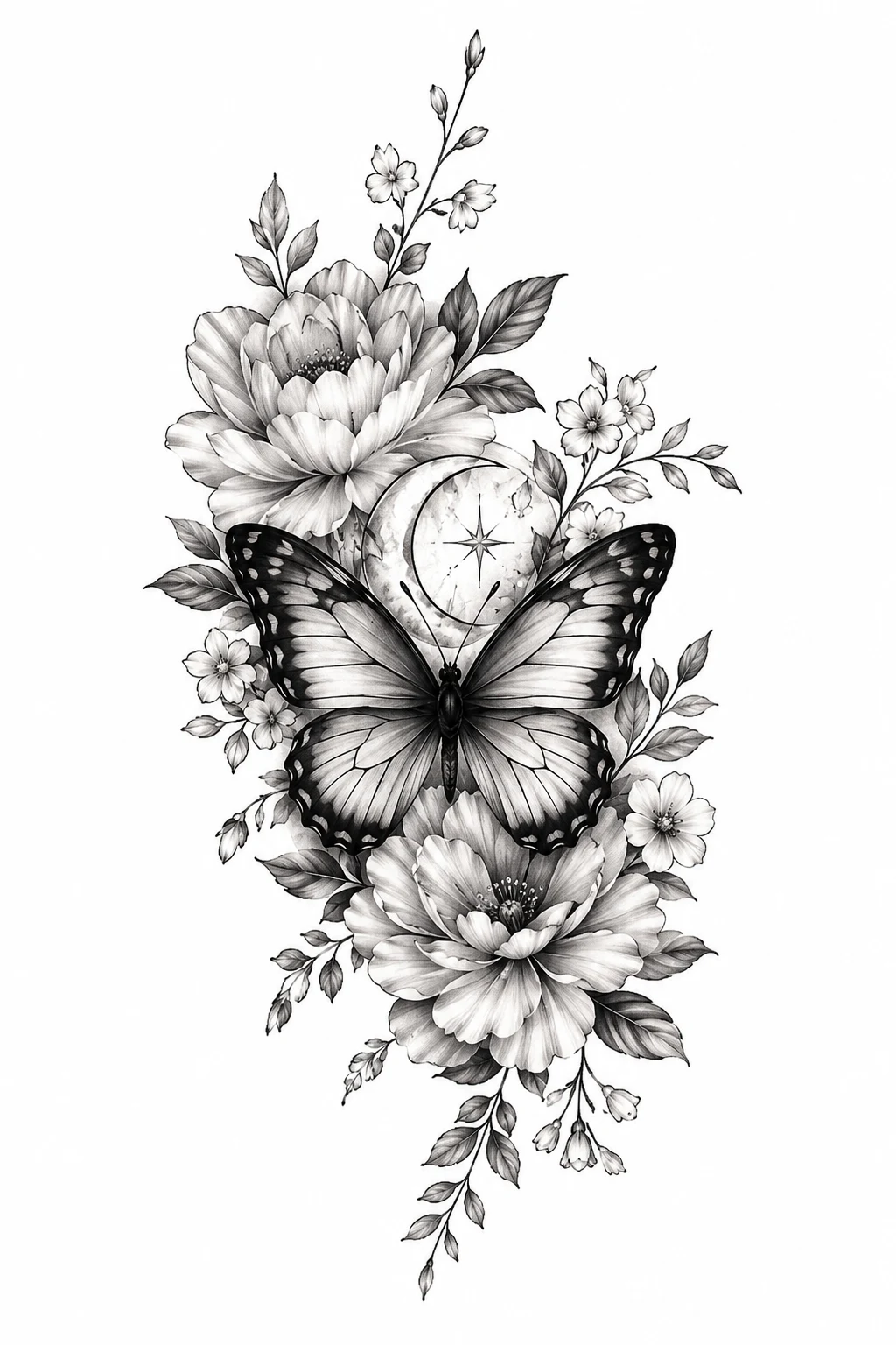 Butterfly and Flower Tattoo Ideas With a Hidden Symbol — butterfly with flowers tattoo for women style outfit