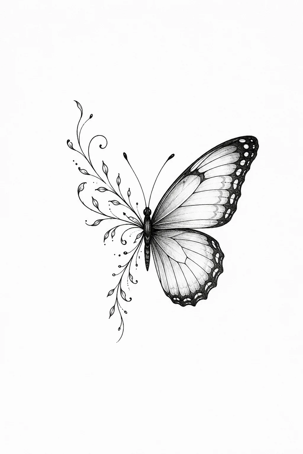 Half-Butterfly Minimalist Design — butterfly wrist tattoos style outfit