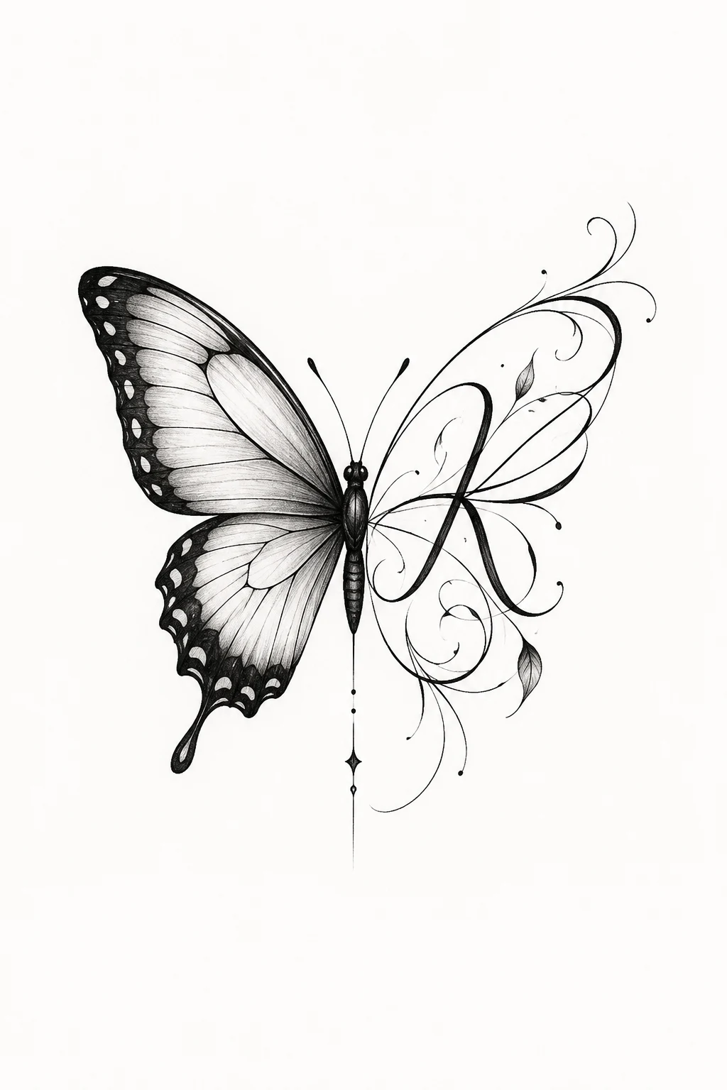 Butterfly With Initials — butterfly wrist tattoos style outfit