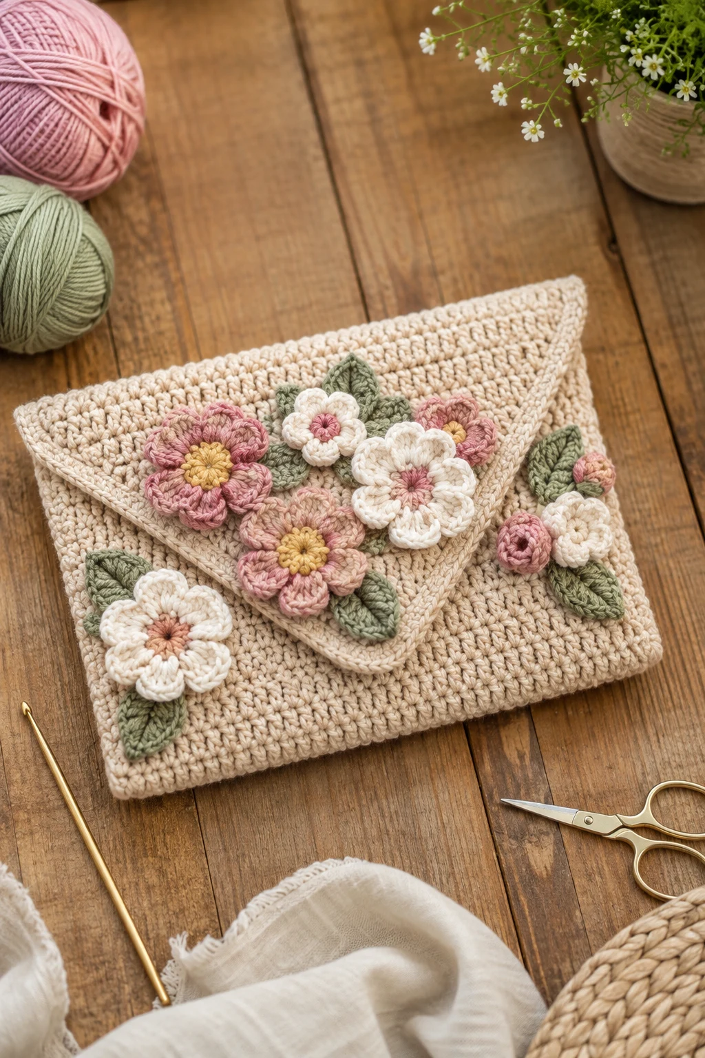 Floral Crochet Clutch — Clutch bag crochet style outfit