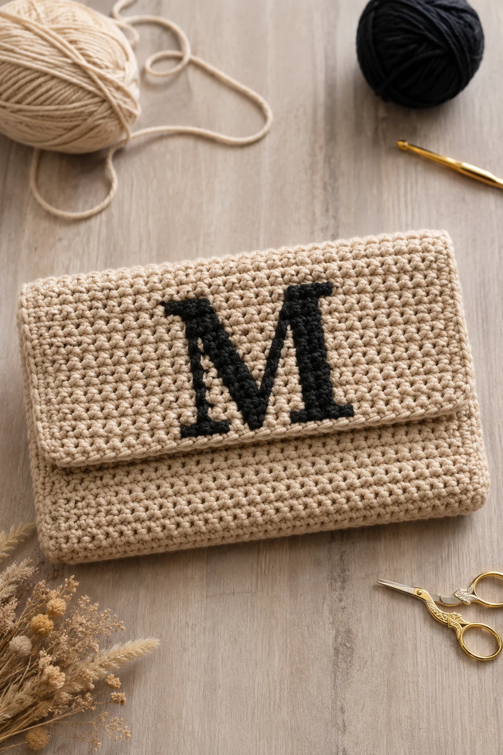 Personalized Monogram Clutch Bag Crochet — Clutch bag crochet style outfit