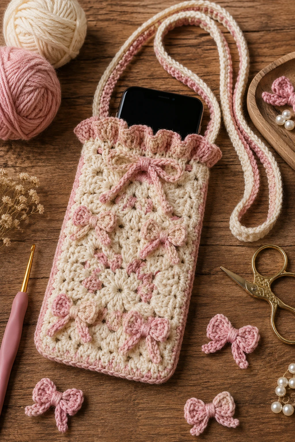 Coquette Crochet Phone Pouch — coquette crochet ideas style outfit