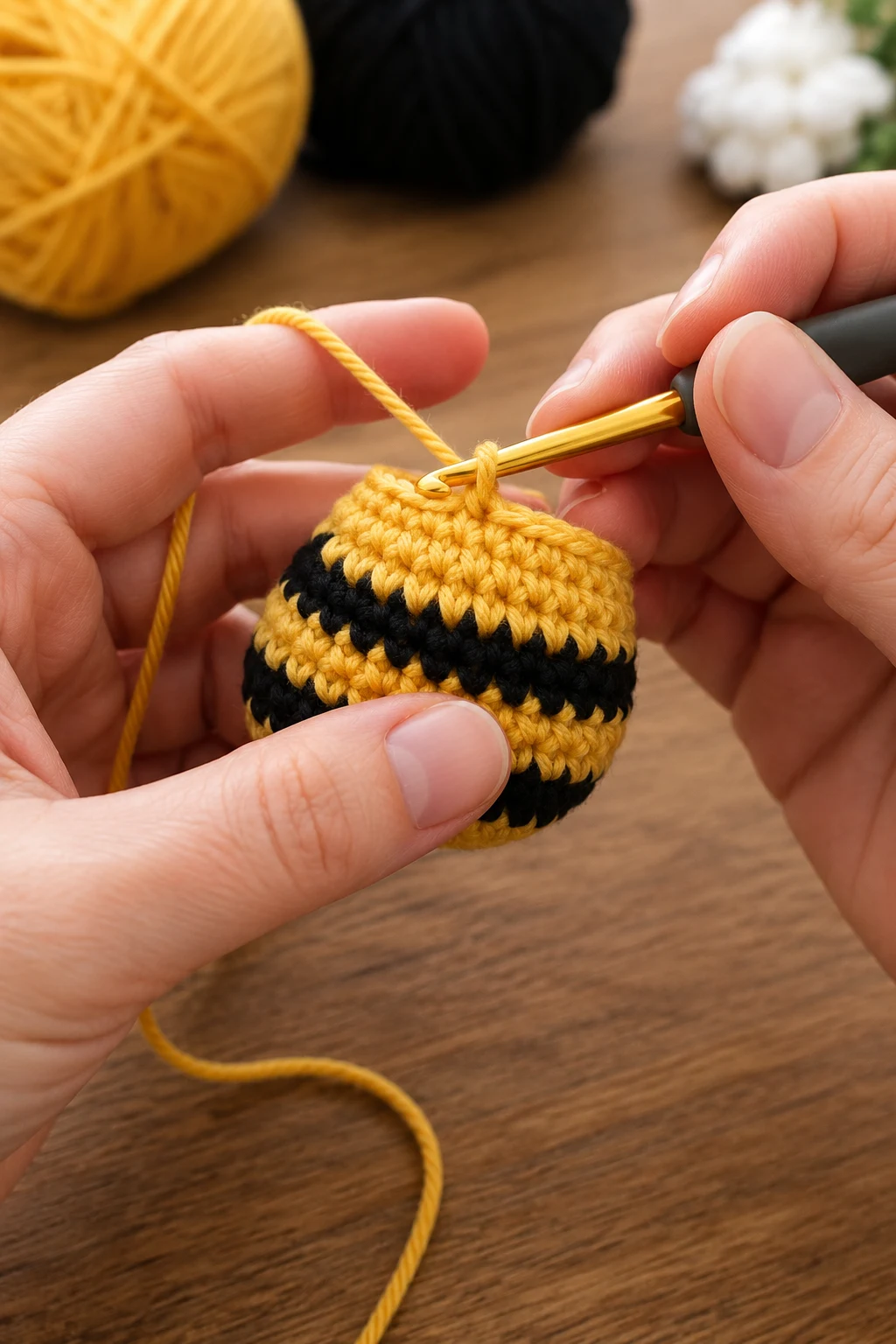 hands actively performing the