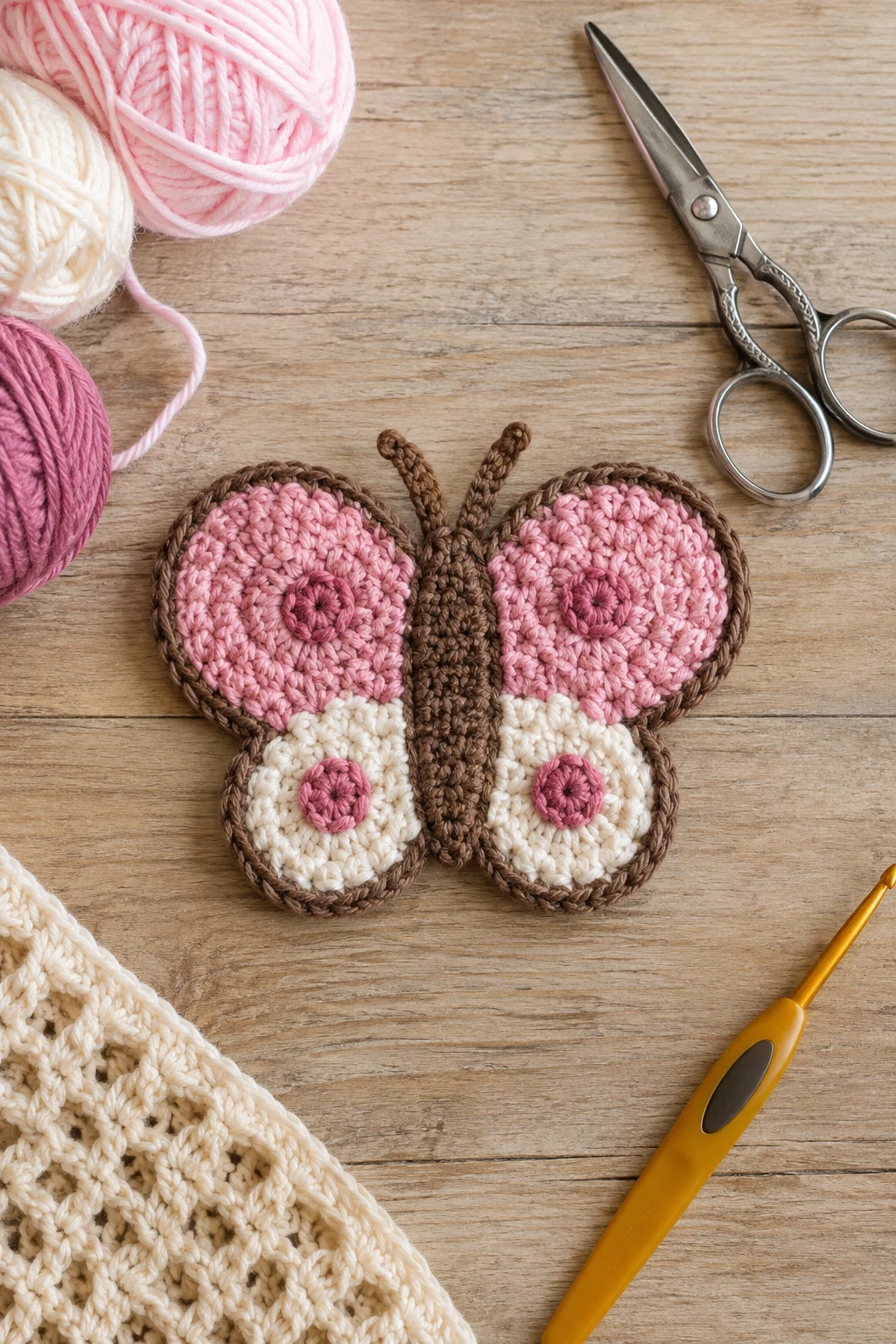 Simple Beginner Butterfly — crochet applique patterns free butterfly style outfit
