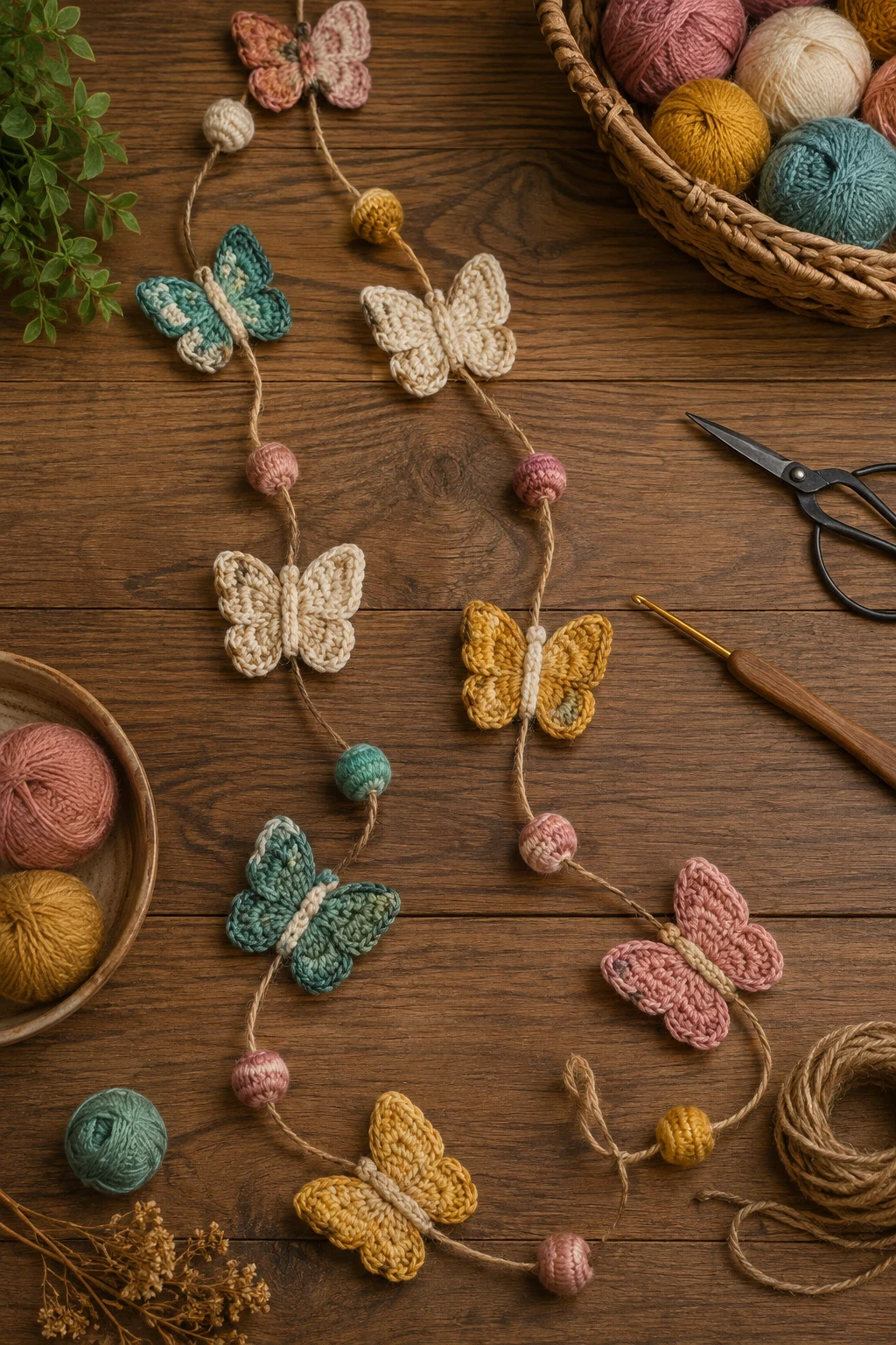 Butterfly Garland — crochet applique patterns free butterfly style outfit