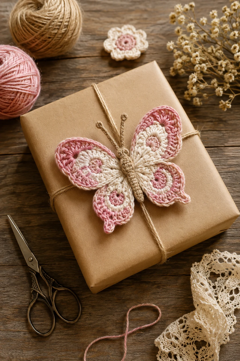 Gift-Wrapping Butterfly — crochet applique patterns free butterfly style outfit