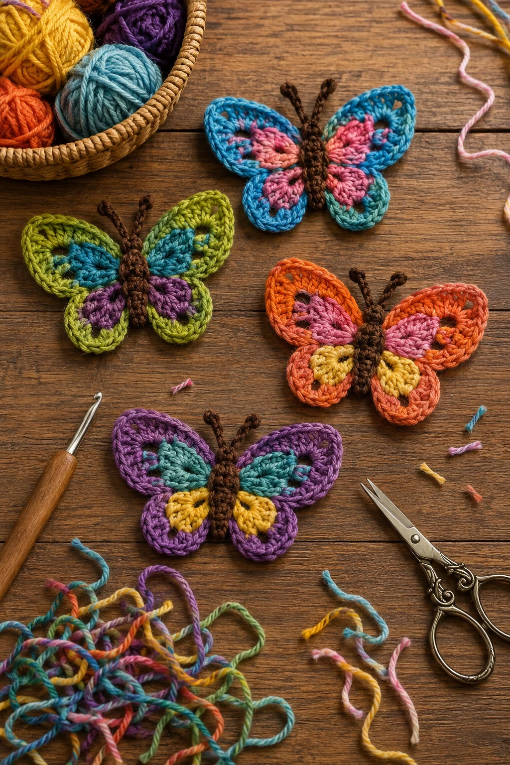 Crochet Applique Patterns Free Butterfly for Scrap Yarn — crochet applique patterns free butterfly style outfit
