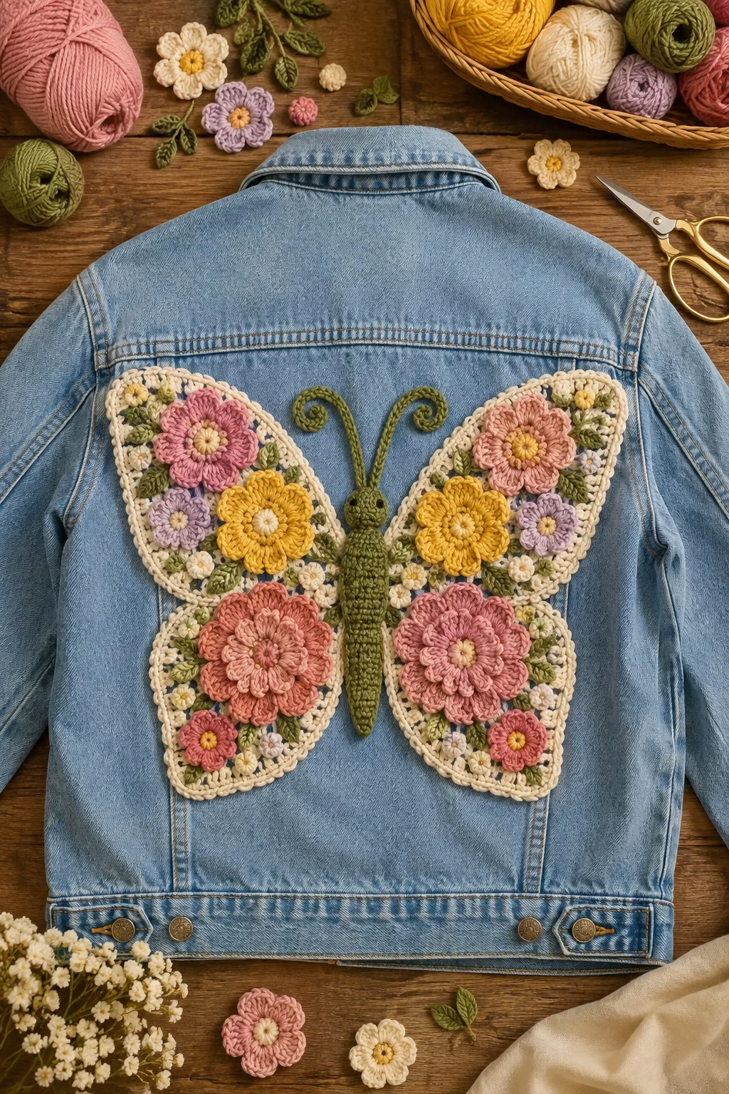 Floral Wing Butterfly — crochet applique patterns free butterfly style outfit