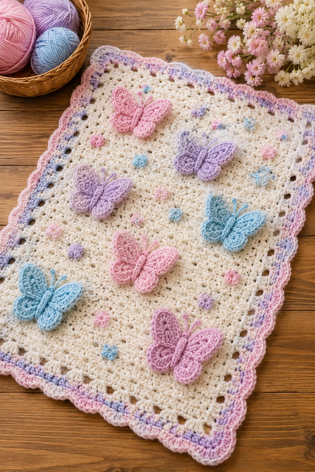 Baby Blanket Butterfly — crochet applique patterns free butterfly style outfit