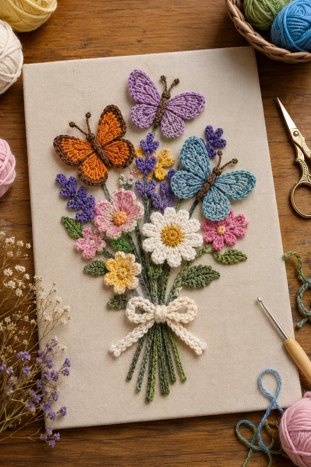 Butterfly Bouquet Applique — crochet applique patterns free butterfly style outfit