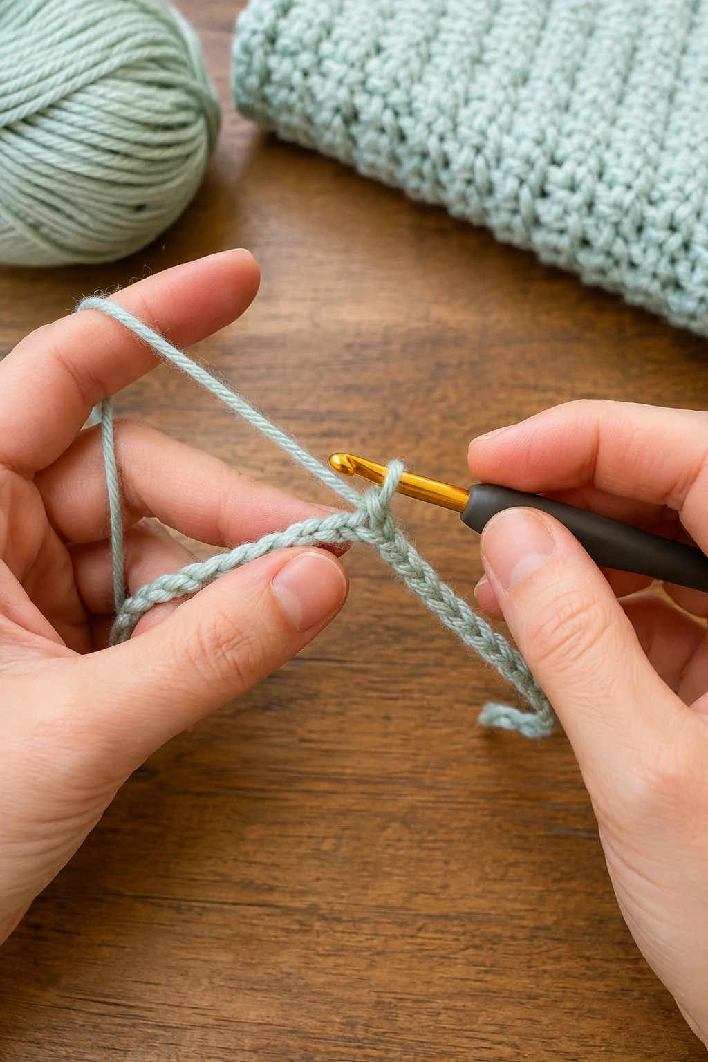 hands actively performing the 