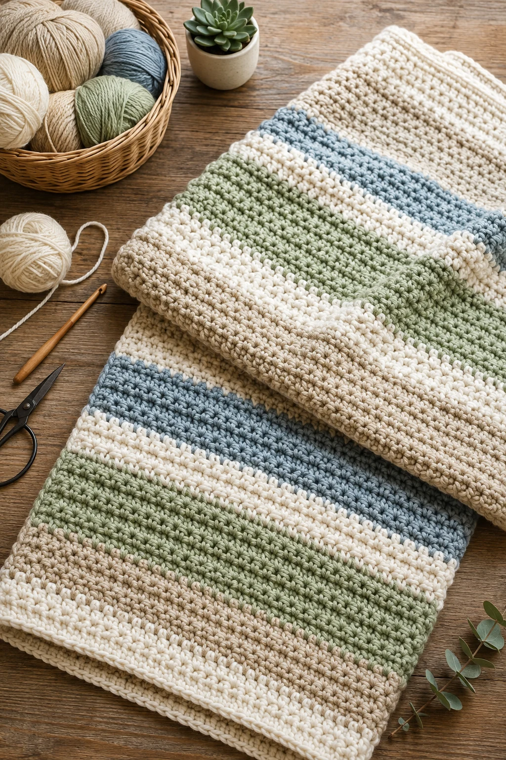 Soft Pebble Stripe Crochet Baby Blanket — crochet baby blanket ideas style outfit