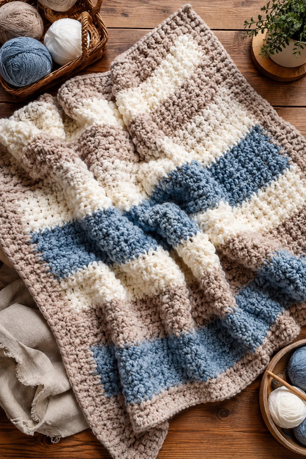Chunky Winter Cuddle Blanket — crochet baby blanket ideas style outfit