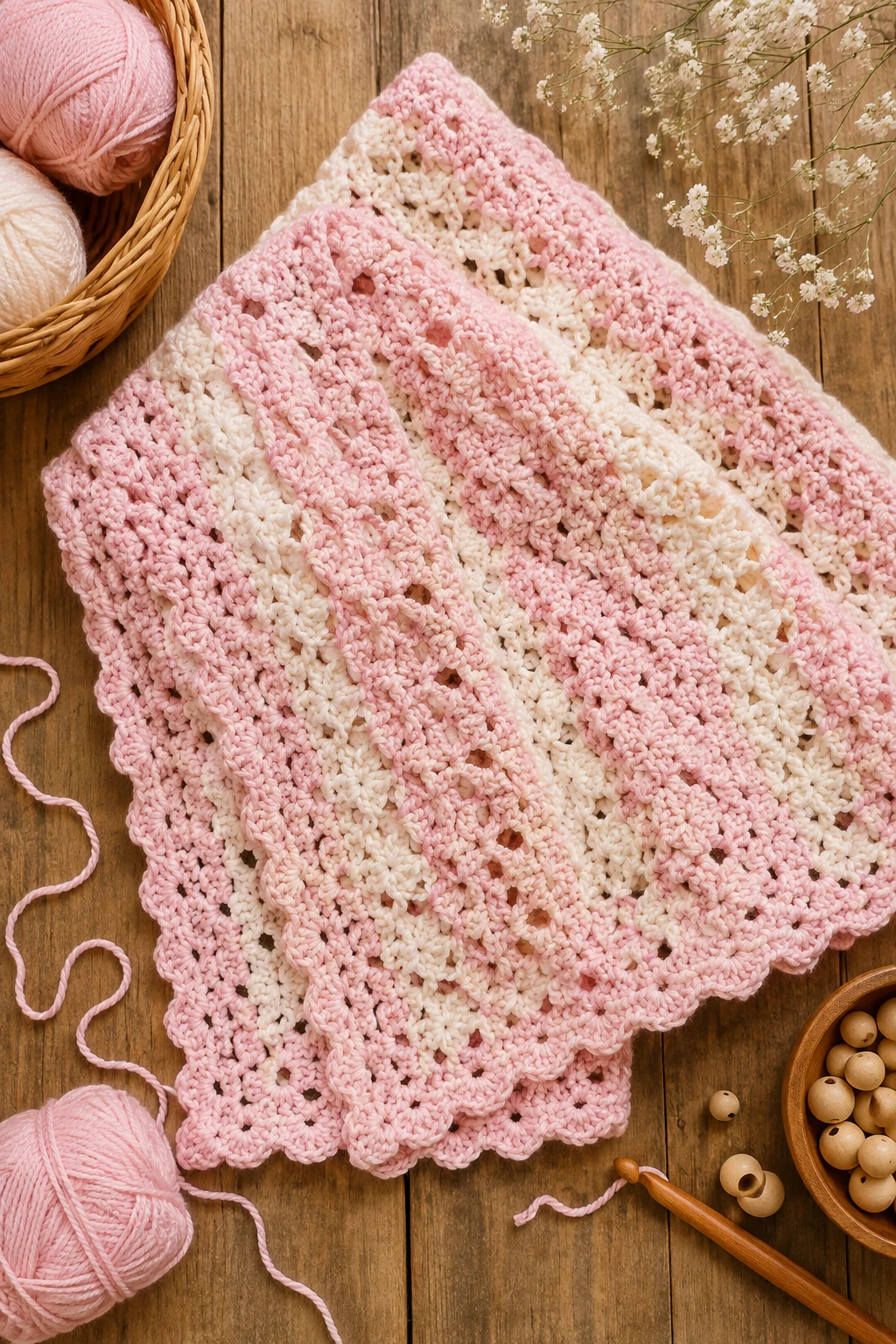Blush-and-Cream Crochet Baby Blanket Ideas for Girls — crochet baby blanket ideas style outfit