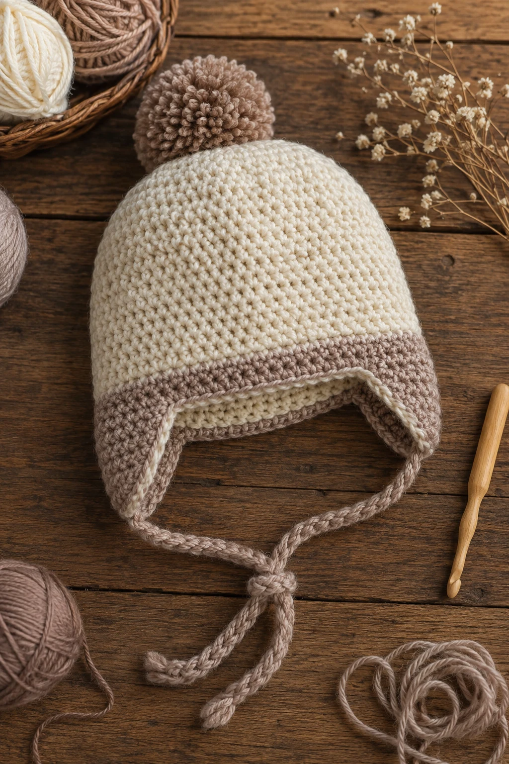 Cozy Earflap Crochet Baby Cap — crochet baby cap style outfit
