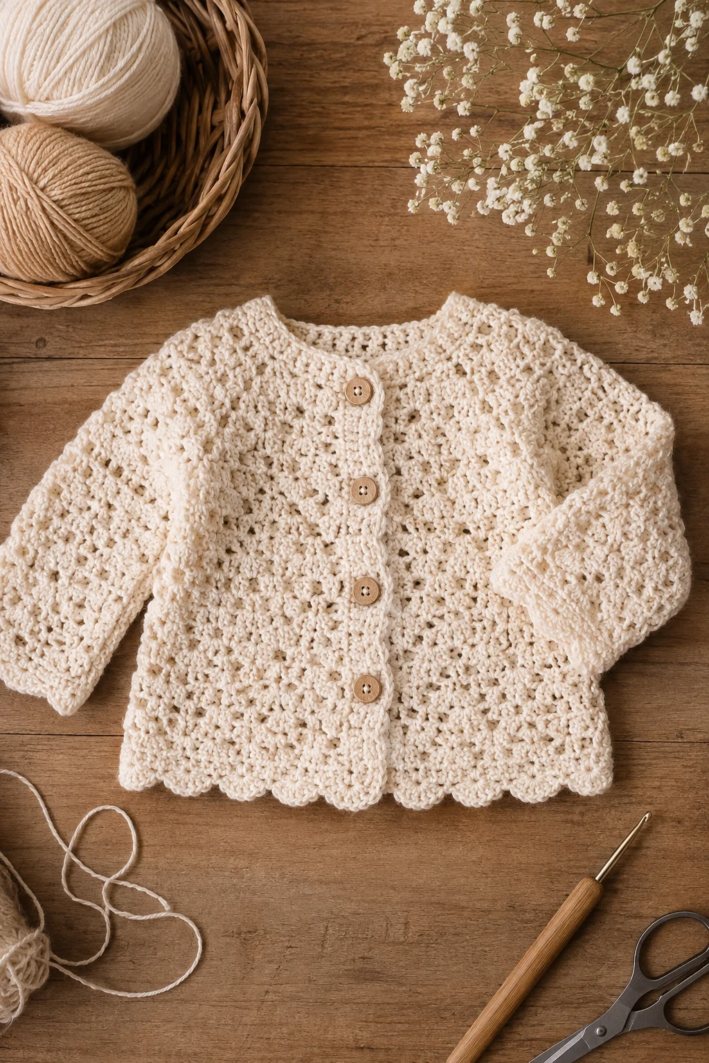 Delicate Lace Crochet Baby Cardigan — crochet baby cardigan style outfit