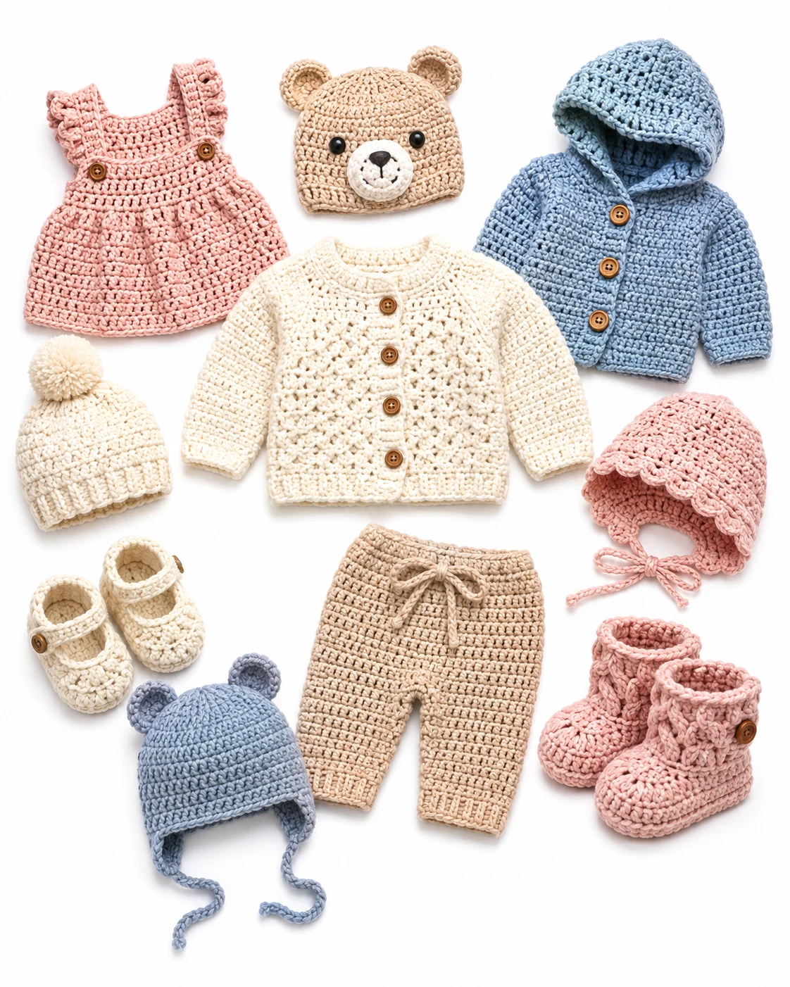 Crochet Baby Clothes: 10 Adorable Projects for Baby Booties, Hats, Sweaters & More