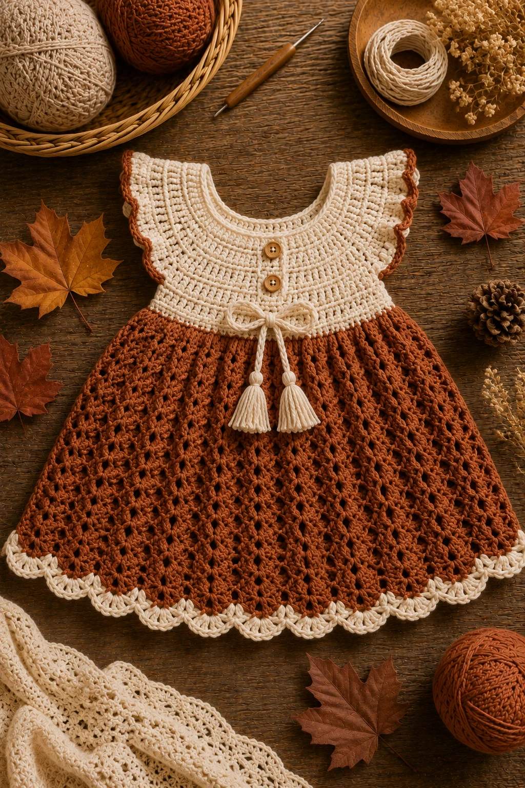 Cozy Autumn Crochet Baby Dress — Crochet Baby Dress style outfit