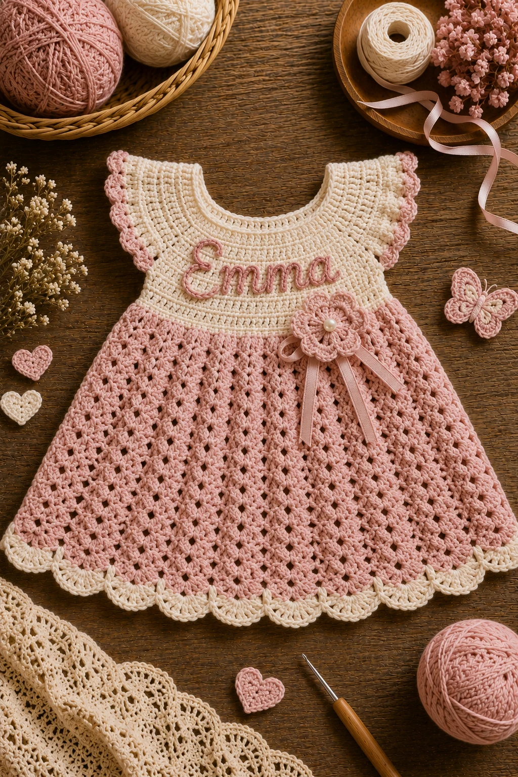 Personalized Name Dress — Crochet Baby Dress style outfit