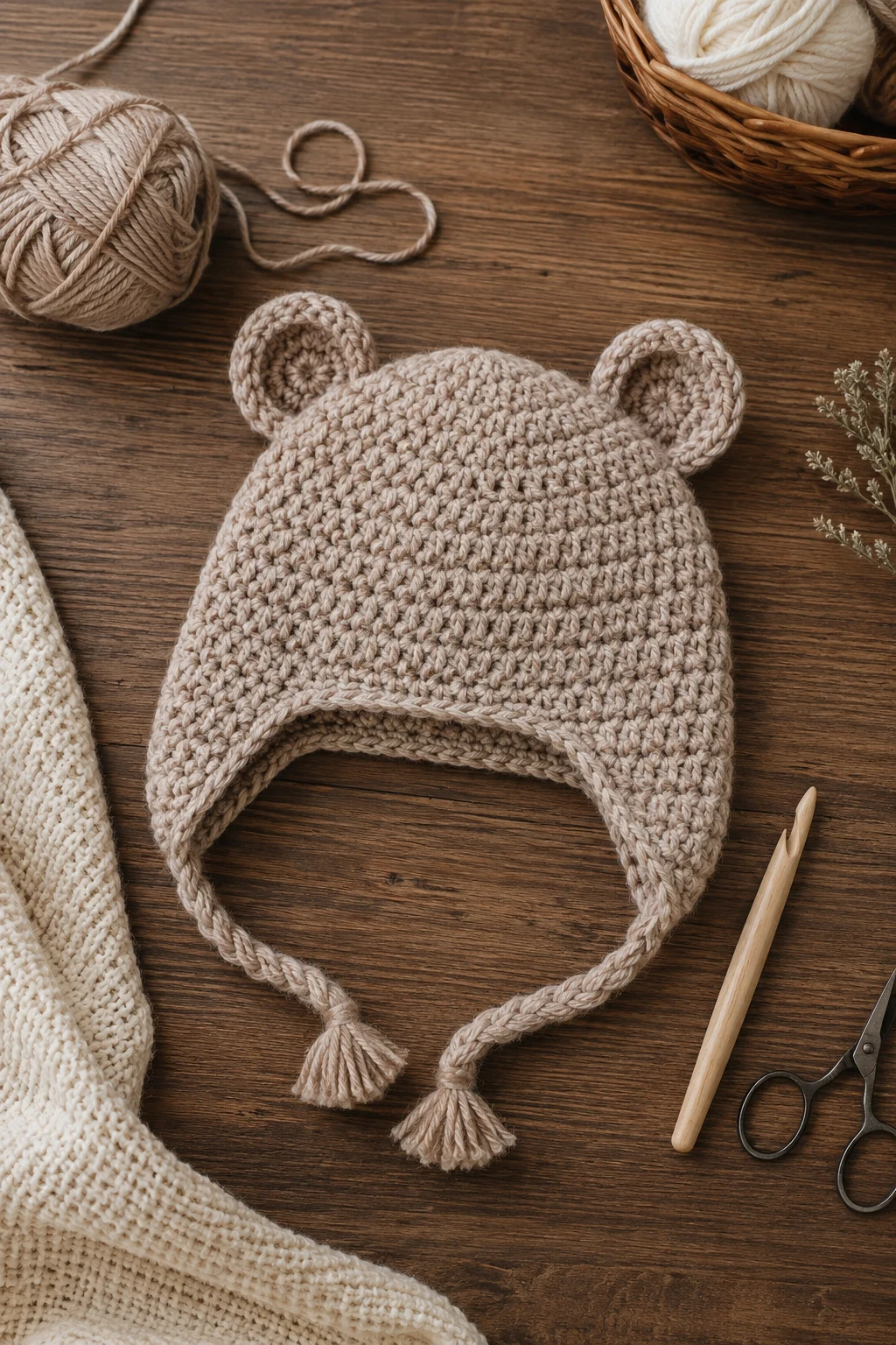 A Tiny Bear Earflap Hat — crochet baby gifts style outfit