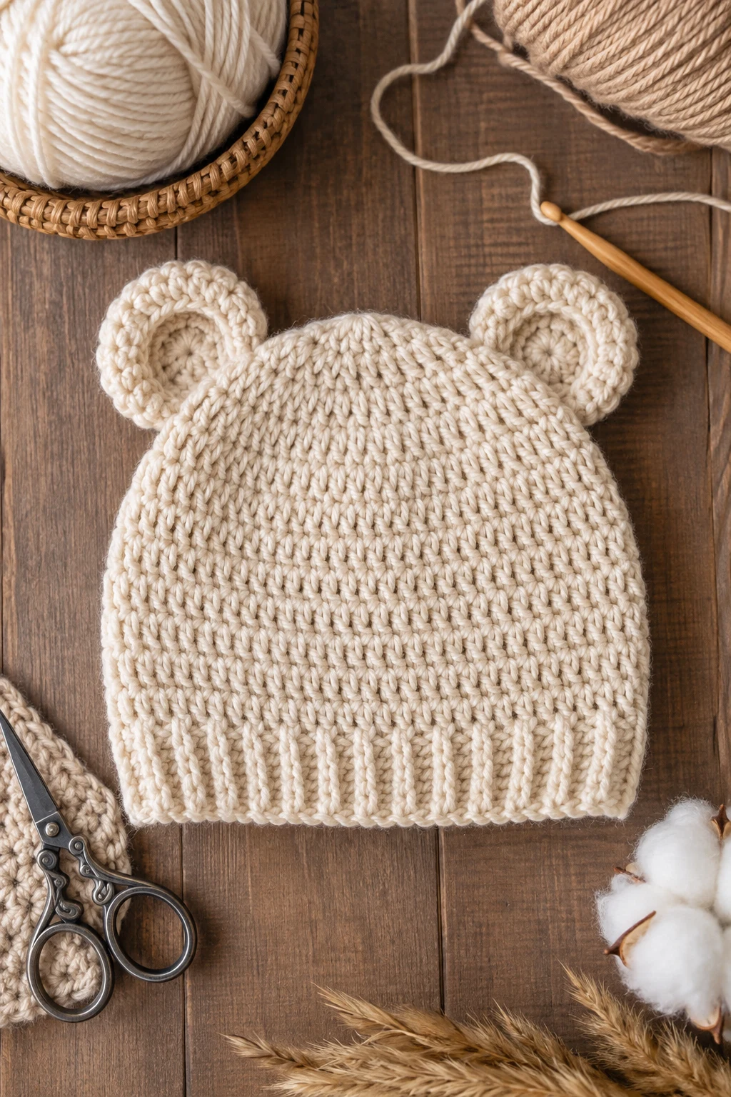 Sweet Bear Ears Crochet Baby Hat — crochet baby hat style outfit