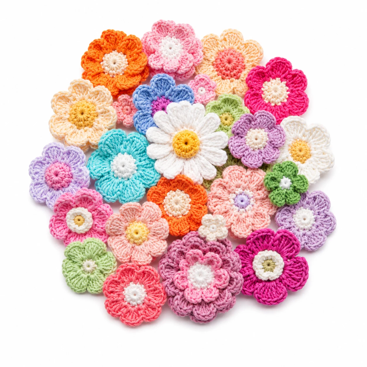 Katech Crochet Flower Appliques Assorted Pack