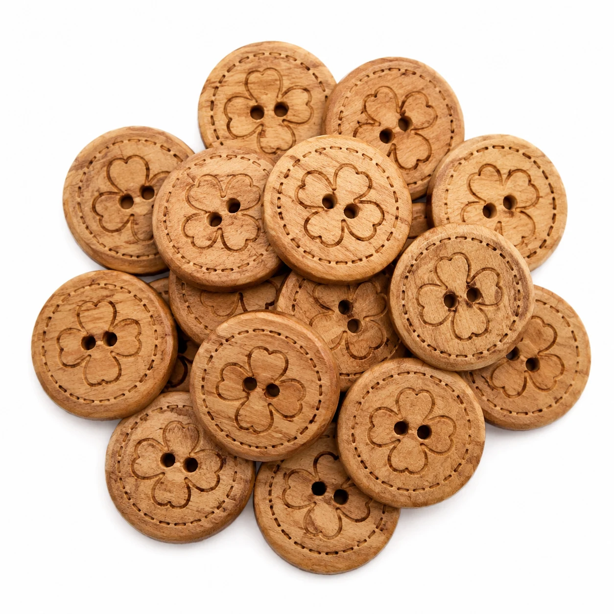 Clover Wooden Buttons for Knitting and Crochet