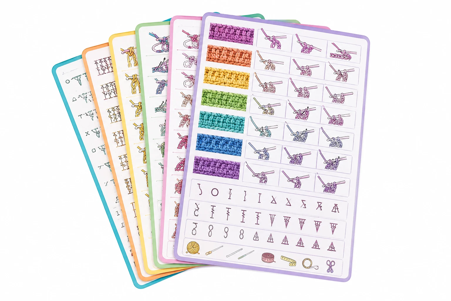 Crochet Abbreviations and Stitch Guide Reference Cards