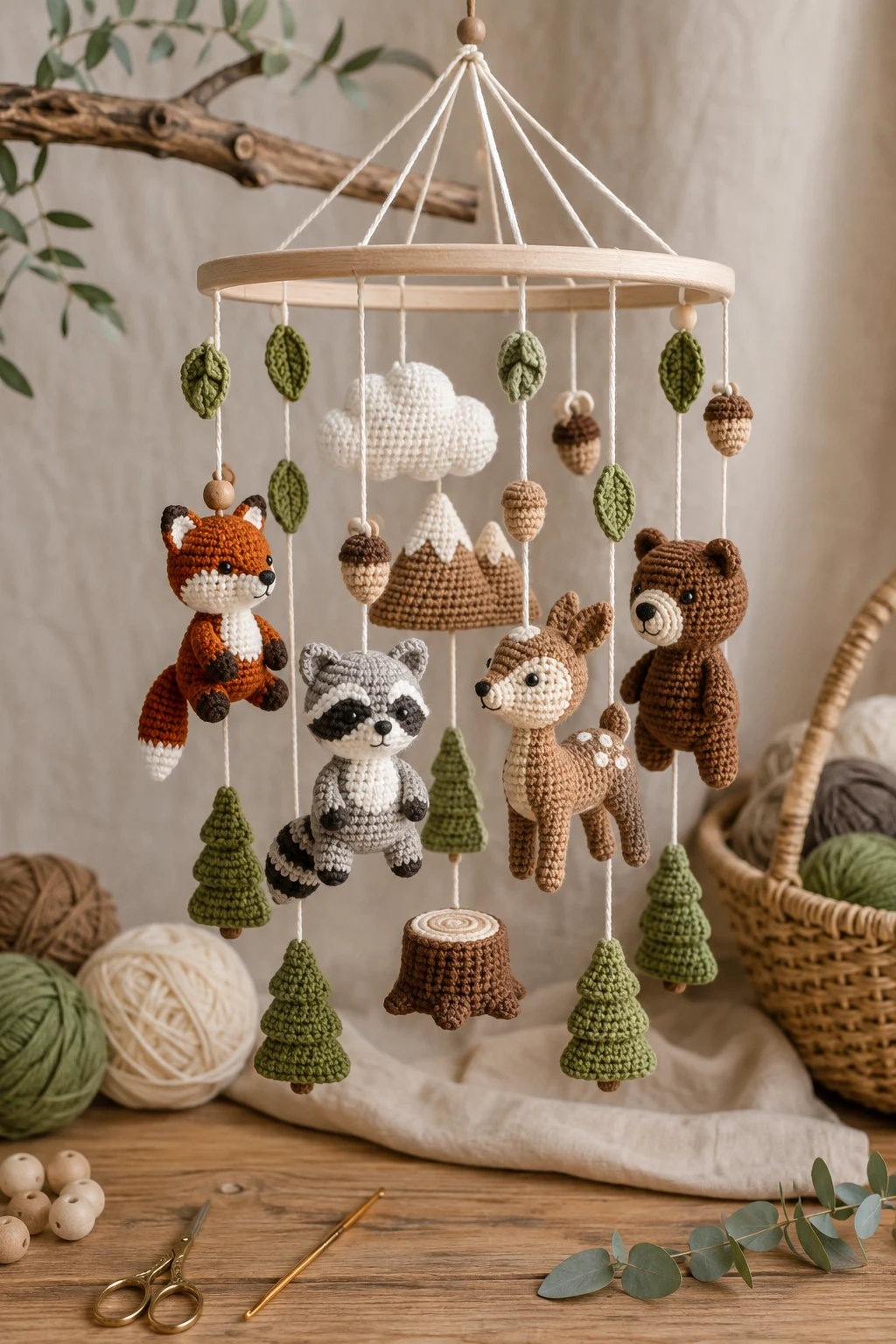 Woodland Friends Crochet Baby Mobile — crochet baby mobiles style outfit