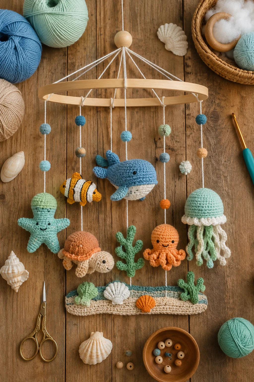 Ocean-Themed Crochet Baby Mobiles — crochet baby mobiles style outfit