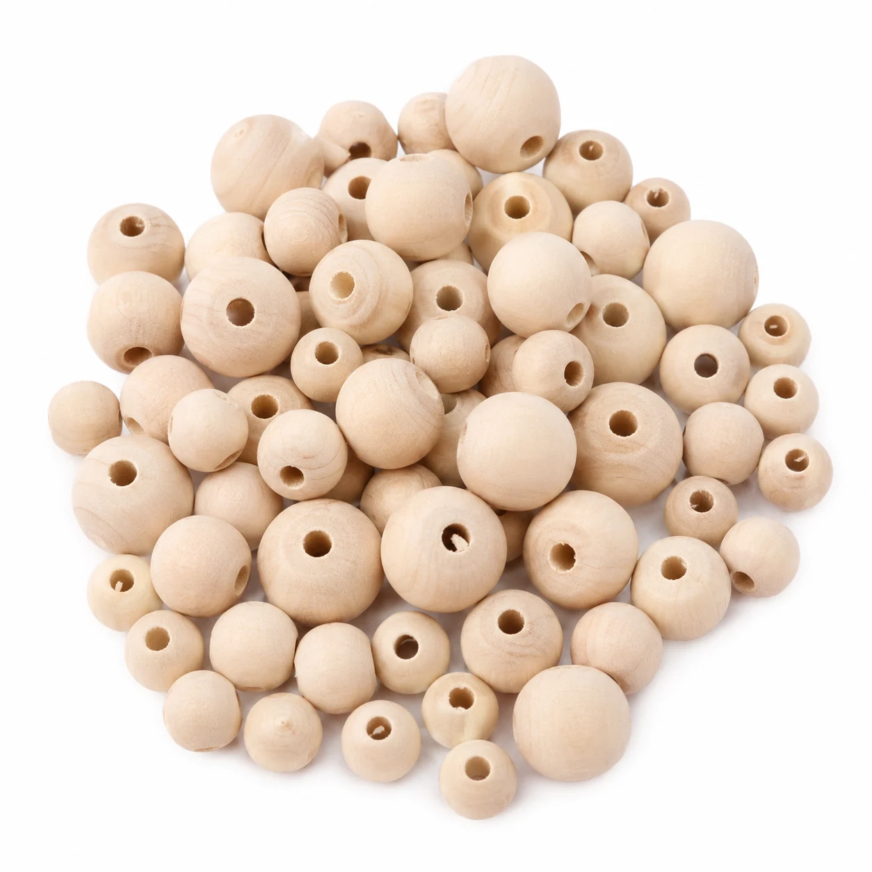 Natural Unfinished Wooden Beads for Crochet Baby Mobiles